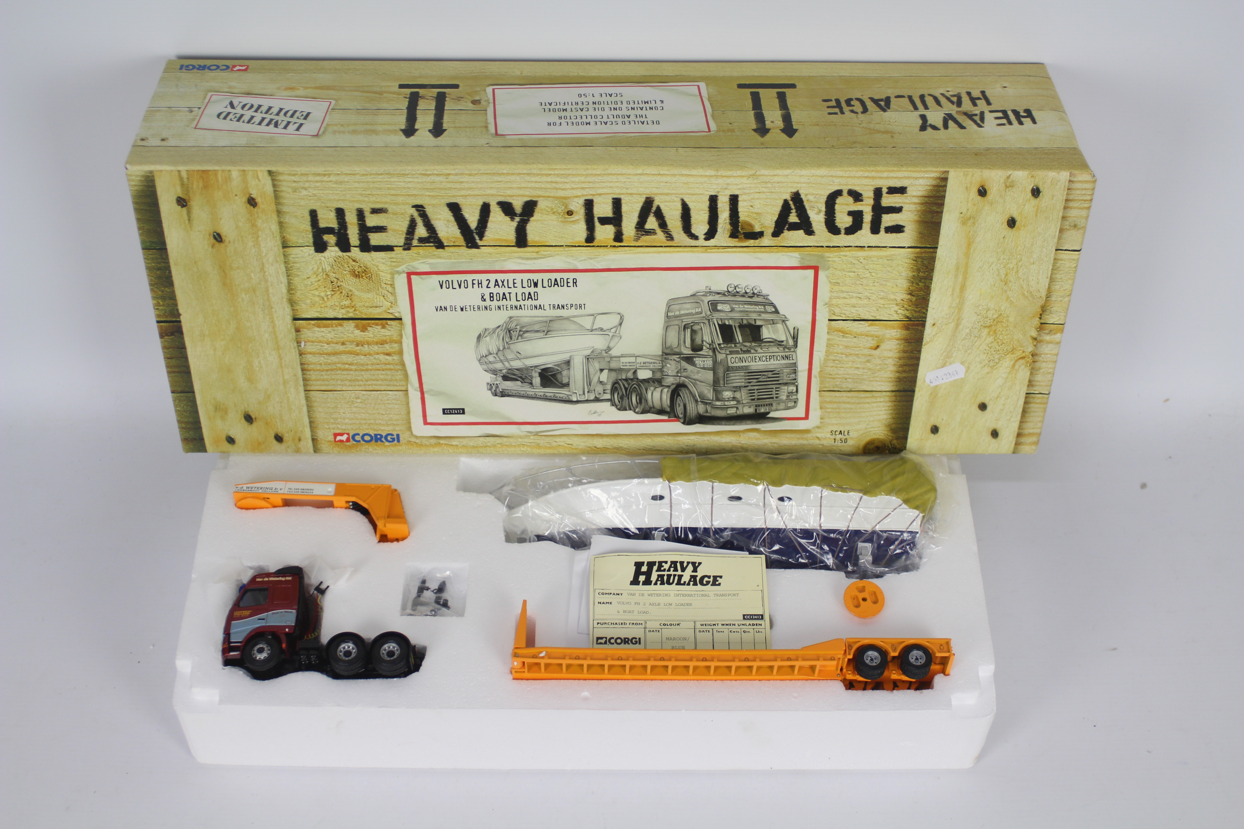 Corgi Heavy Haulage - a 1:50 scale Limited Edition Corgi Heavy Haulage Volvo FH 2 Axle Low Loader &