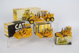 NZG - 4 x boxed models, CAT D4D Kettendozer x 2 # 119, CAT 959K Kettenlader # 116,