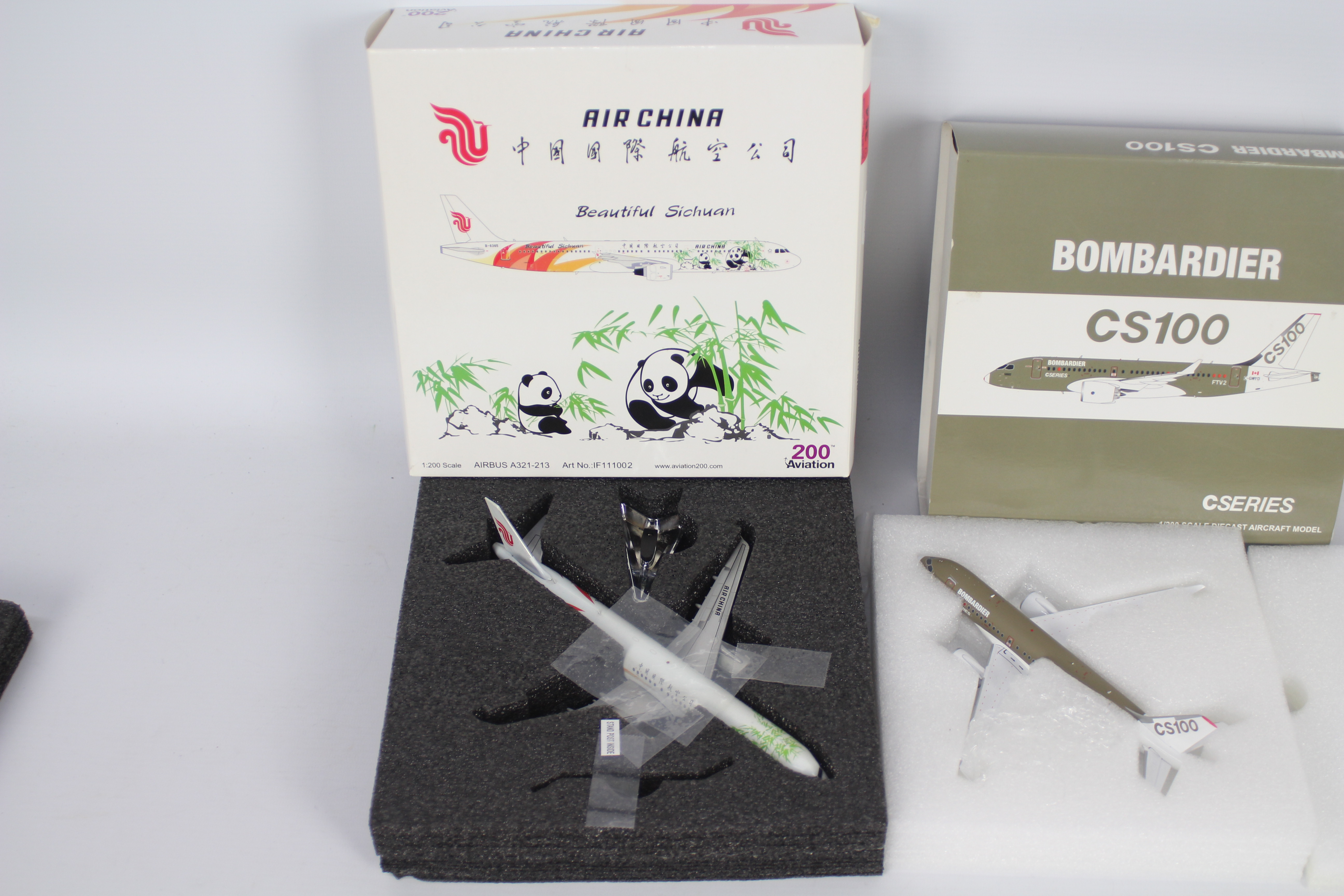 Aeroplane Models - two 1:200 scale models comprising Bombadier CS100 (JC Wings) and Air China - Image 2 of 3