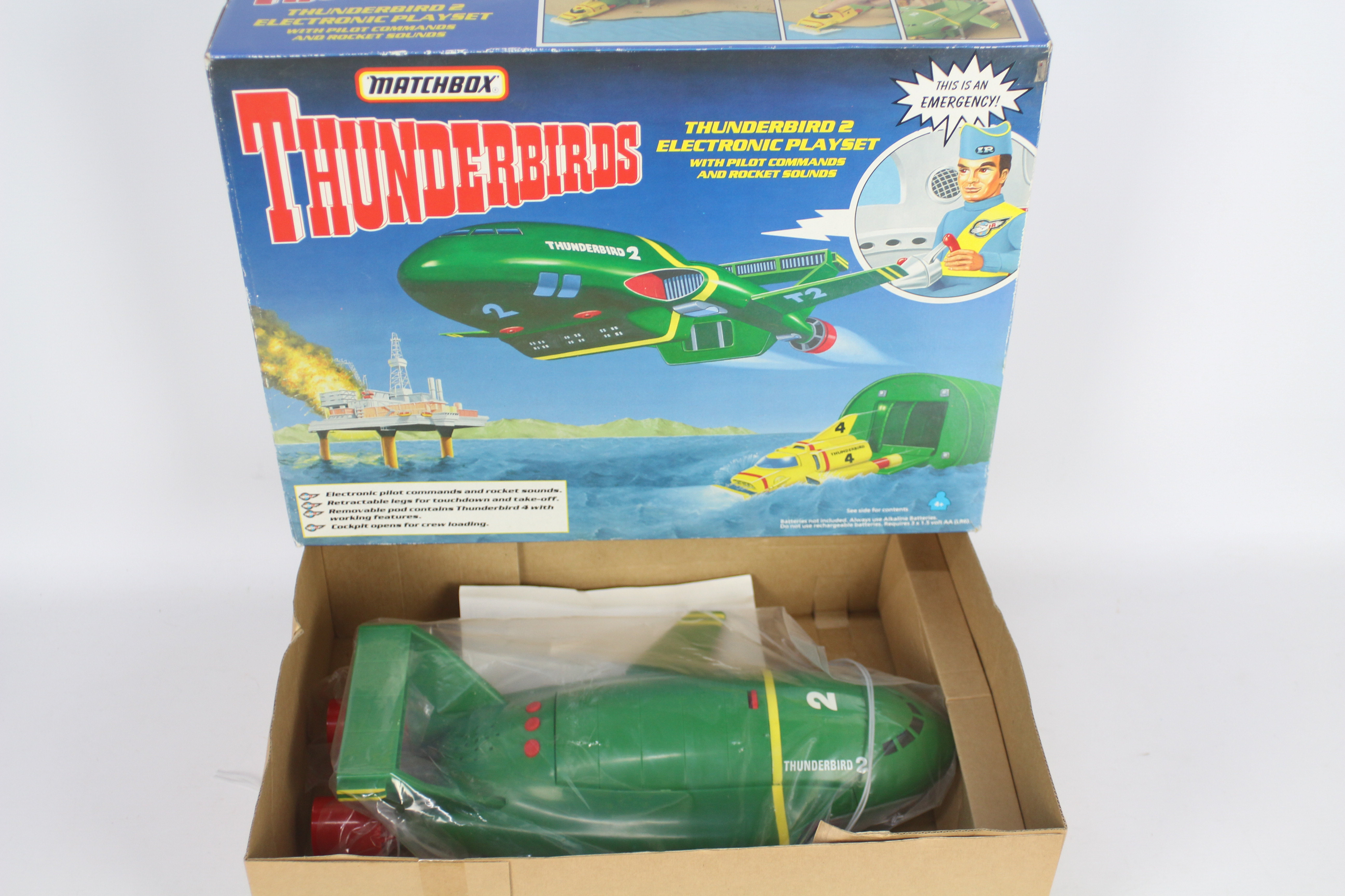 Matchbox - A boxed Matchbox 'Thunderbirds' 'Thunderbird 2 Electronic Playset'.