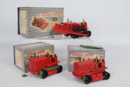 Dinky - 3 x boxed Tractor models, # 961 Blaw Knox Bulldozer and # 963 Heavy Tractor x 2.