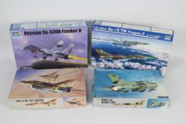 Fujimi, Trumpeter - Four boxed 1:72 scale plastic military aircraft model kits.