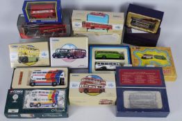 Corgi - 10 x boxed bus and tram models in various scales including # 97095 Lancashire Holiday Set