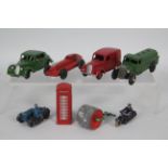 Dinky Toys - Eight unboxed Dinky Toys and accessories.