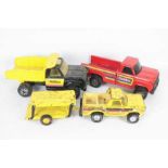 Tonka - Nylint - 3 x vintage pressed steel trucks including a Nylint pickup truck with race car