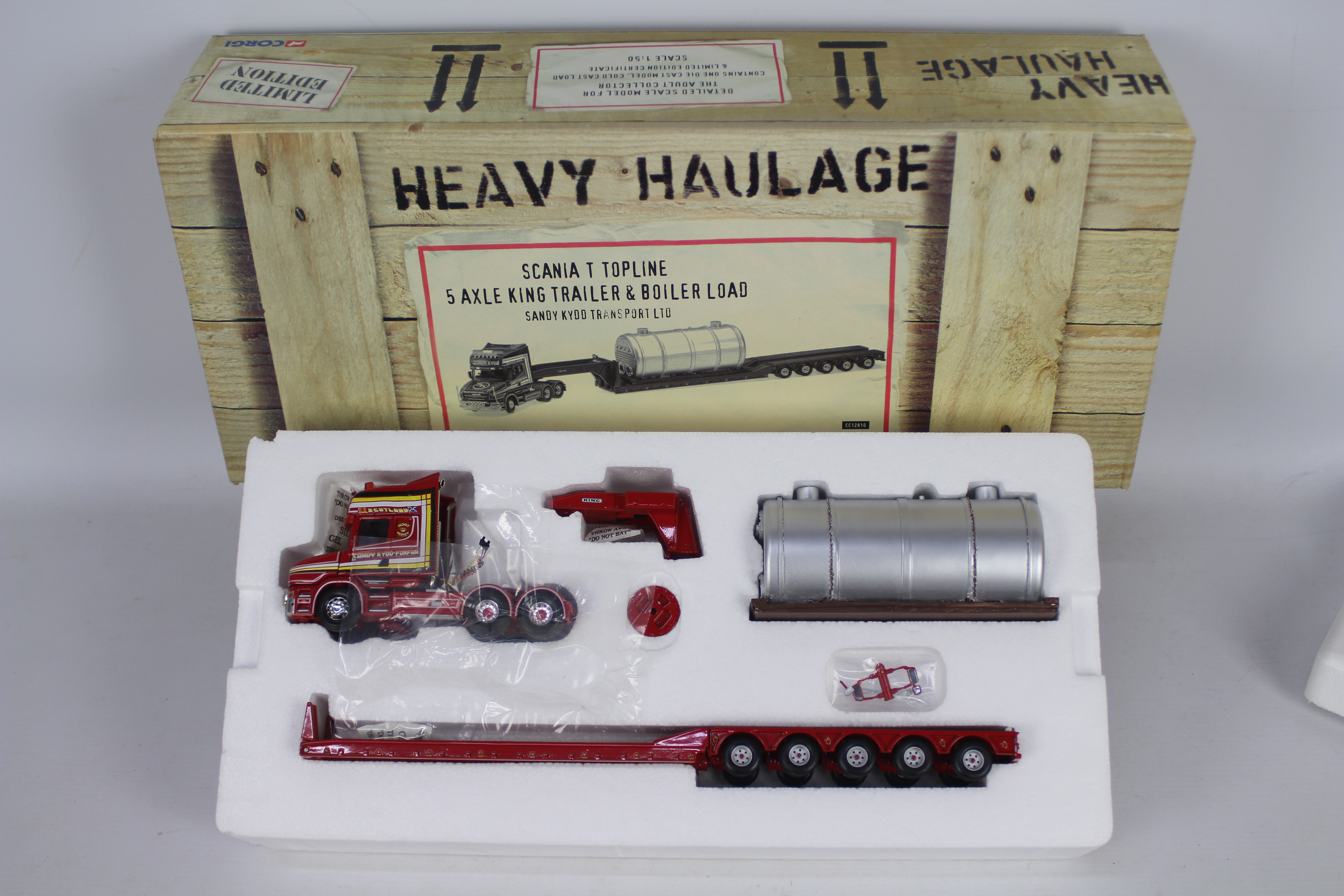 Corgi - Heavy Haulage - A boxed limited edition Scania T Topline 5 axle King trailer & boiler load