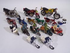 Britians - Polistil - Matchbox - Zylmex - 15 x unboxed motorcycle models in various scales