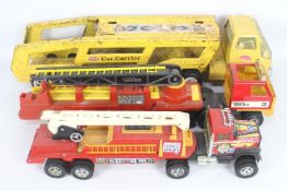 Tonka - 3 x large vintage pressed steel trucks,