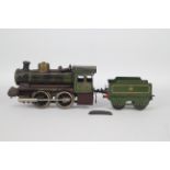 Bing - An unboxed Bing O gauge live steam 0-4-0 steam locomotive with unassociated Hornby O gauge