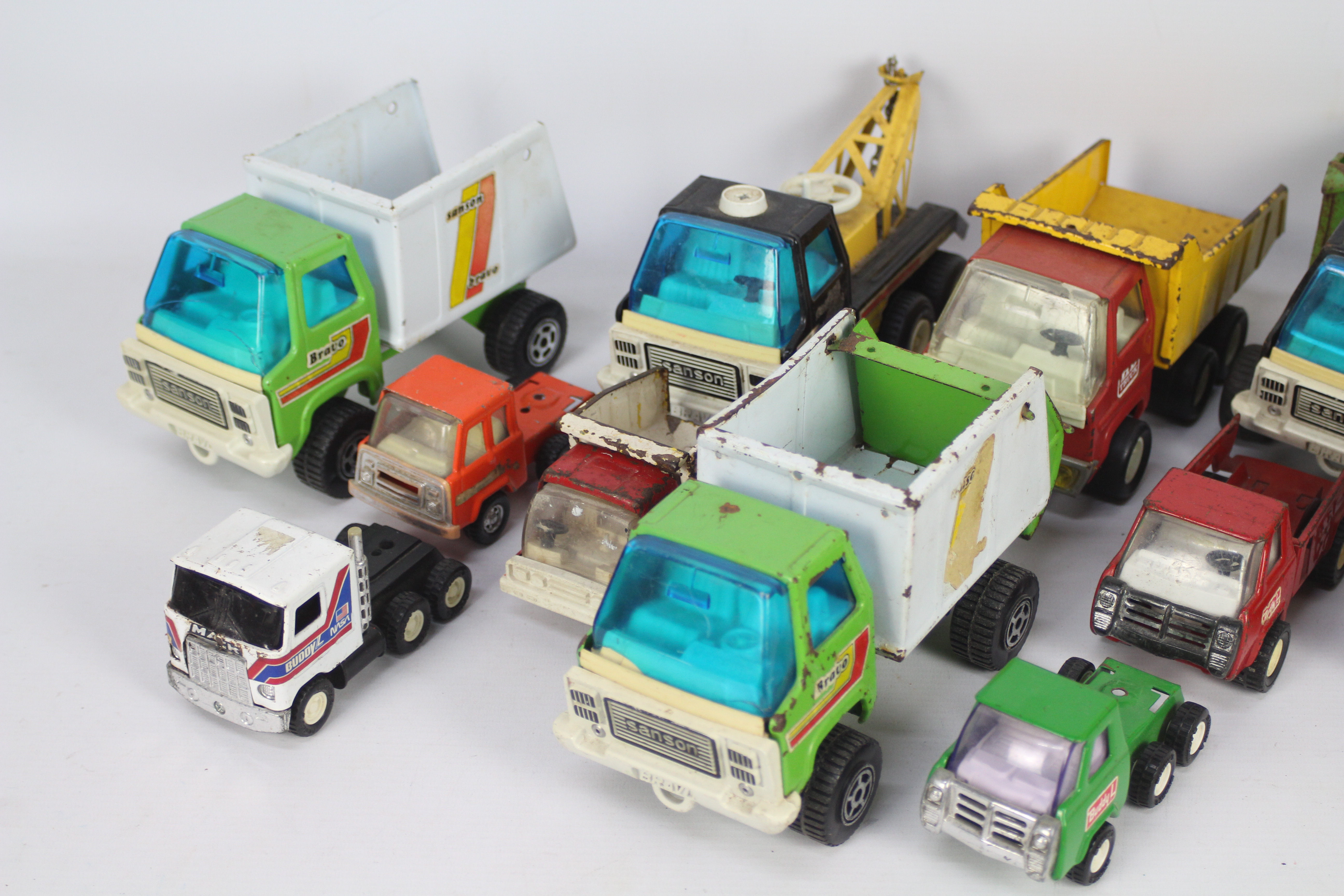 Rico Sanson - Buddy L - Tri-ang - A collection of 11 x unboxed pressed steel trucks including a - Image 2 of 3