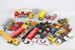 Corgi - Britains - Dinky - A collection of 30 x unboxed diecast vehicles for spares or restoration