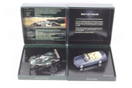 Minichamps - Two boxed 1:43 scale diecast model Bentleys from Minichamps.