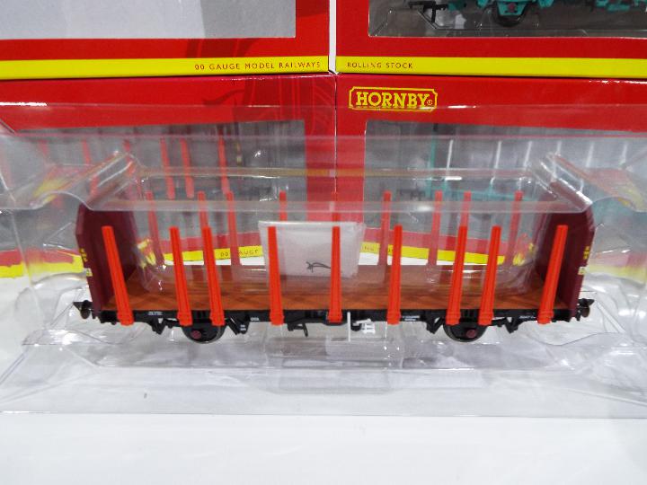 Hornby - 4 x boxed 00 gauge OTA Timber wagons. Two # R6791 Parallel Stanchions No. - Image 3 of 3