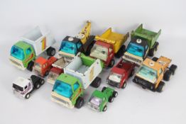 Rico Sanson - Buddy L - Tri-ang - A collection of 11 x unboxed pressed steel trucks including a