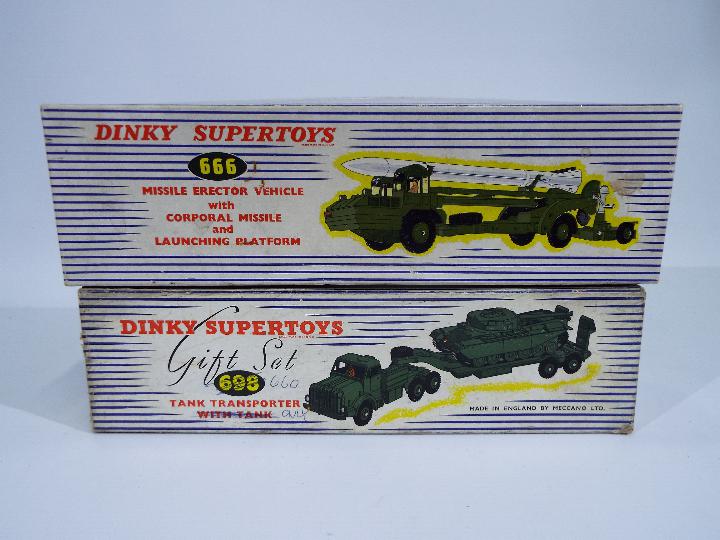 Dinky - 2 x incomplete boxed military models,