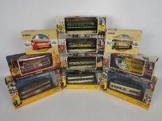 Corgi - 10 x boxed tram models in 1:76 scale including # 43509 Blackpool Balloon tram in 1990s