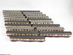 Bachmann - 19 x unboxed 00 gauge coaches in BR crimson & cream including # 39252 Mk1 Restaurant Car,