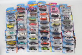 Hot Wheels - 50 x unopened carded Hot Wheels models including Ford Mustang GT in Gulf livery #