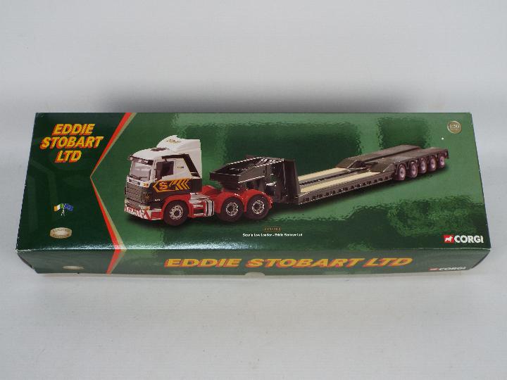 Corgi - A boxed Corgi Limited Edition CC12203 'Eddie Stobart Ltd.' Scania Low loader. - Image 2 of 3