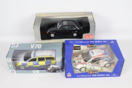 Sun Star - Bburago - Powco - 3 x boxed 1:18 scale cars, a Sun Star Ford Escort XR3 in black #4972R,