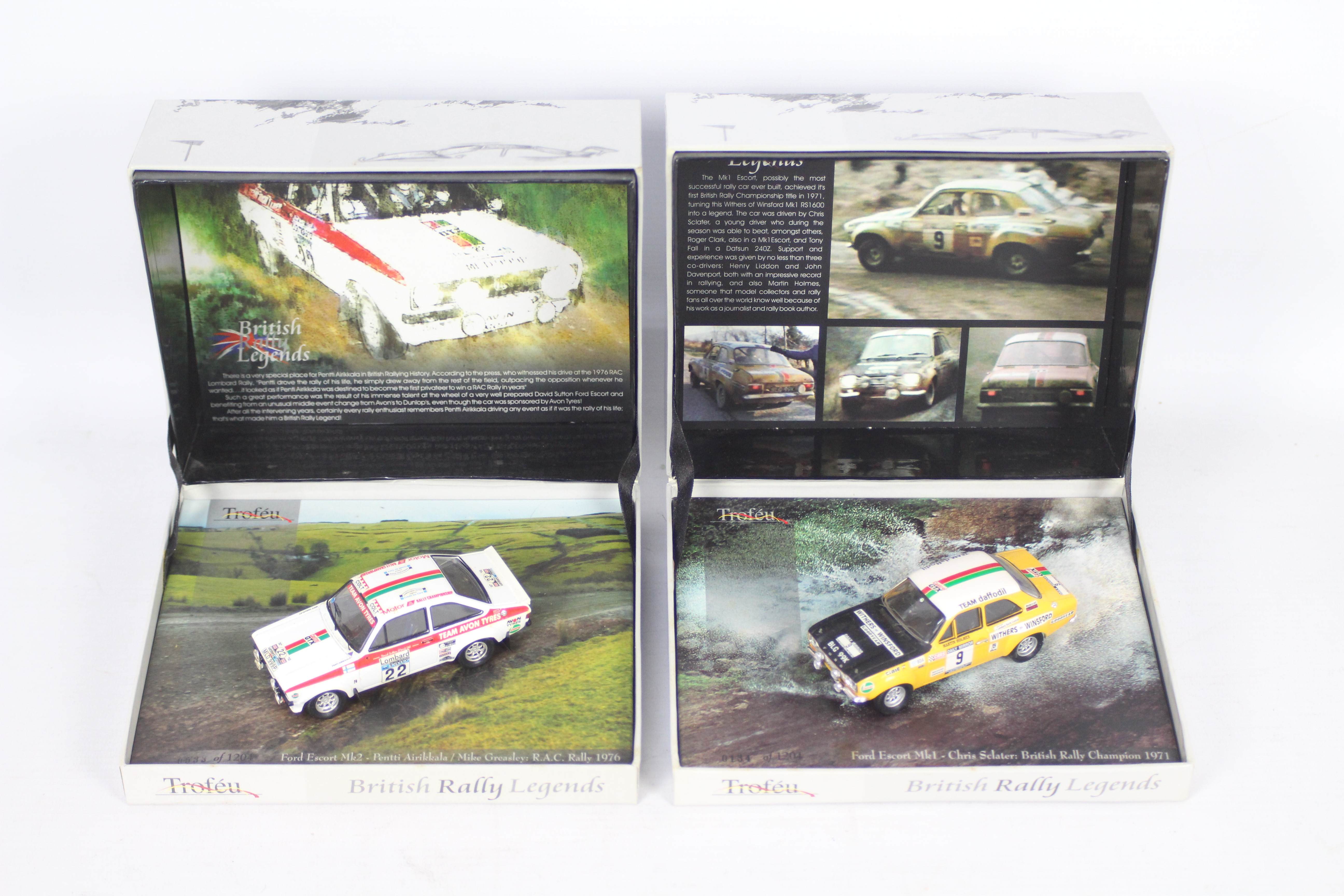 Trofeu - 2 x limited edition Ford Escort Rally cars in 1:43 scale,