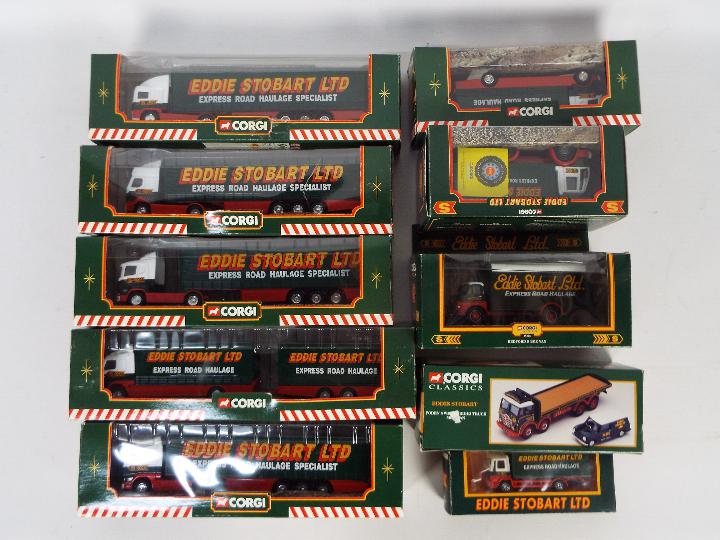 Corgi - 10 diecast vehicles in various scales all in the famous 'Eddie Stobart Ltd.' livery.