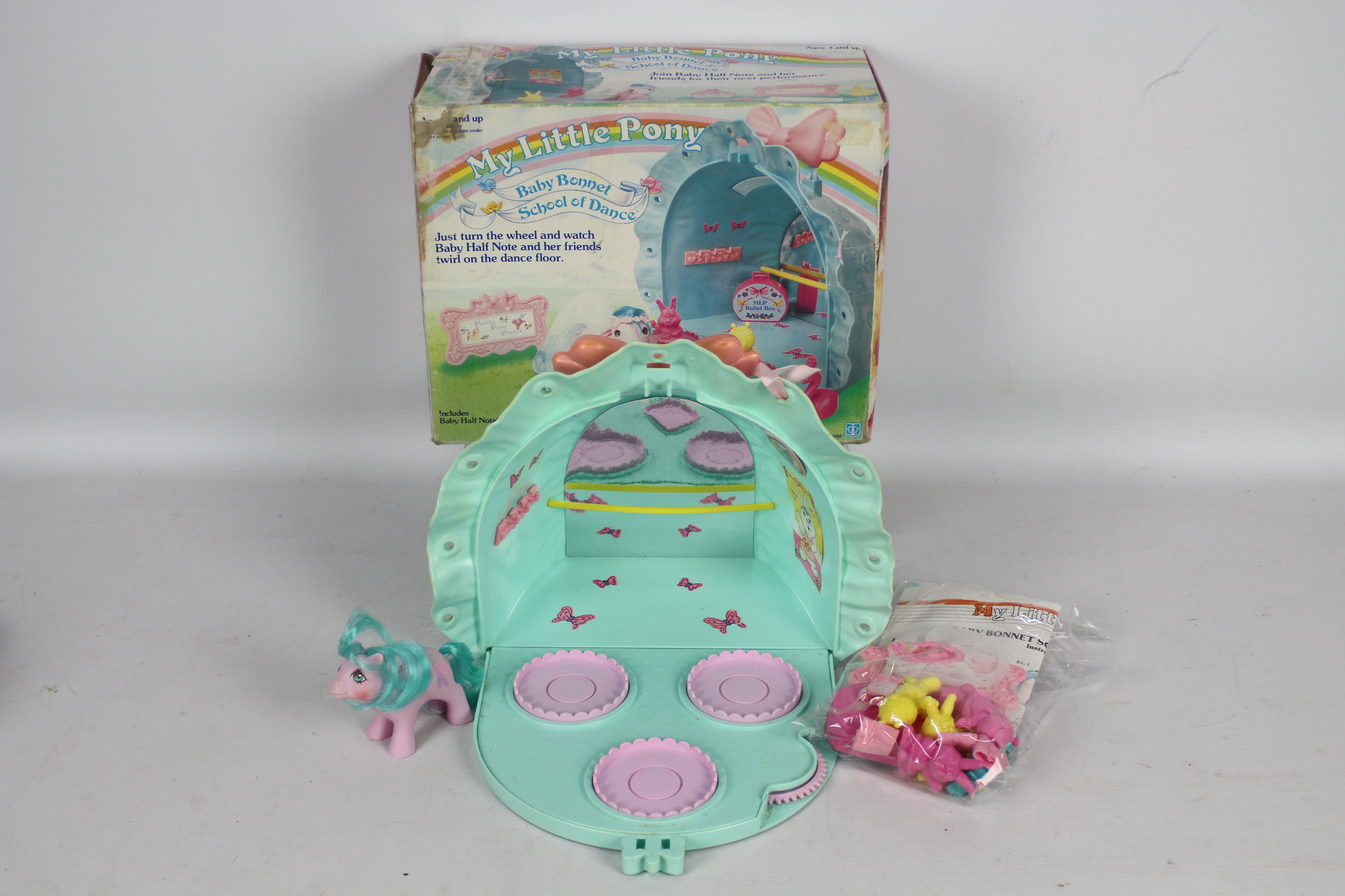 My Little Pony, Hasbro - A boxed G1 My Little Pony 'Baby Bonnet Scholl of Dance' playset.