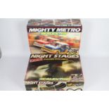 Scalextric - 2 x vintage boxed sets, # C.880 Mighty Metros and # C.740 Night Stages Escort XR3i set.
