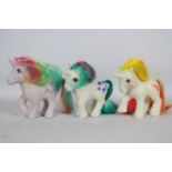 My Little Pony, Hasbro - Three loose My Little Pony G1 Unicorn Ponies.