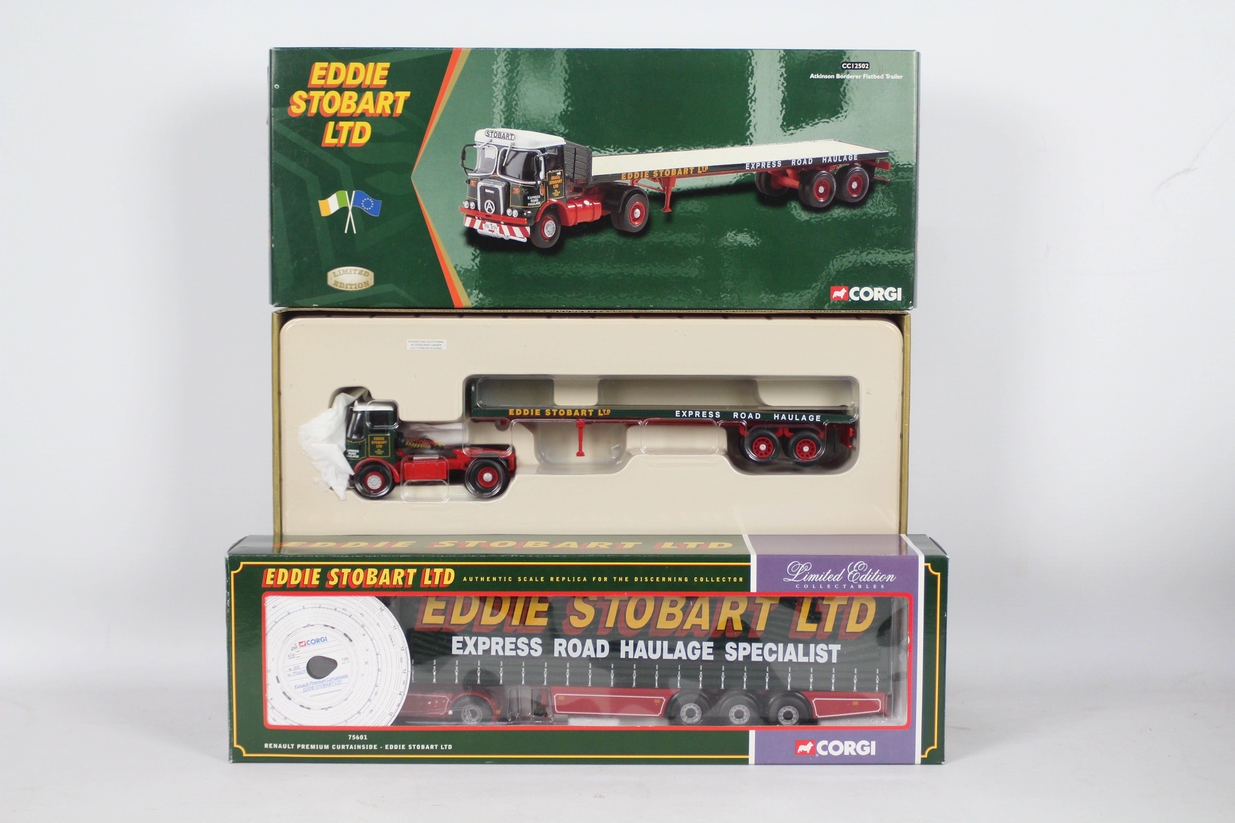 Corgi - Two boxed Corgi Limited Edition 1:50 scale diecast trucks in 'Eddie Stobart Ltd.' liveries.