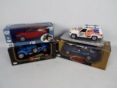 Majorette - Bburago - Motor Max - 4 x 1:18 scale models, three in boxes.