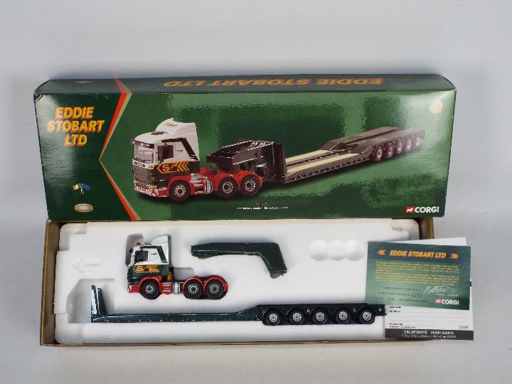 Corgi - A boxed Corgi Limited Edition CC12203 'Eddie Stobart Ltd.' Scania Low loader.