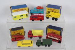 Matchbox - Moko - Lesney - 9 x models, four boxed and five loose including # 23 Trailer Caravan,