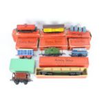 Hornby - A rake of eight boxed Hornby O gauge freight rolling stock.