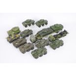 Dinky - Crescent - 14 x unboxed Military models including nine Crescent Saladin models,