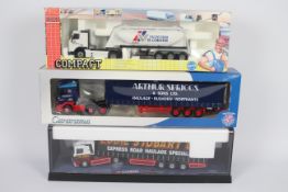 Corgi - Joal - Cararama - 3 x boxed trucks in 1:50 scale including ERF EC series curtainside in