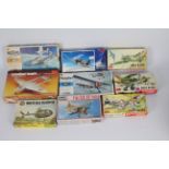 Airfix, Hasegawa, Revell, Humbrol, KP - Nine boxed 1:72 scale plastic military aircraft kits.
