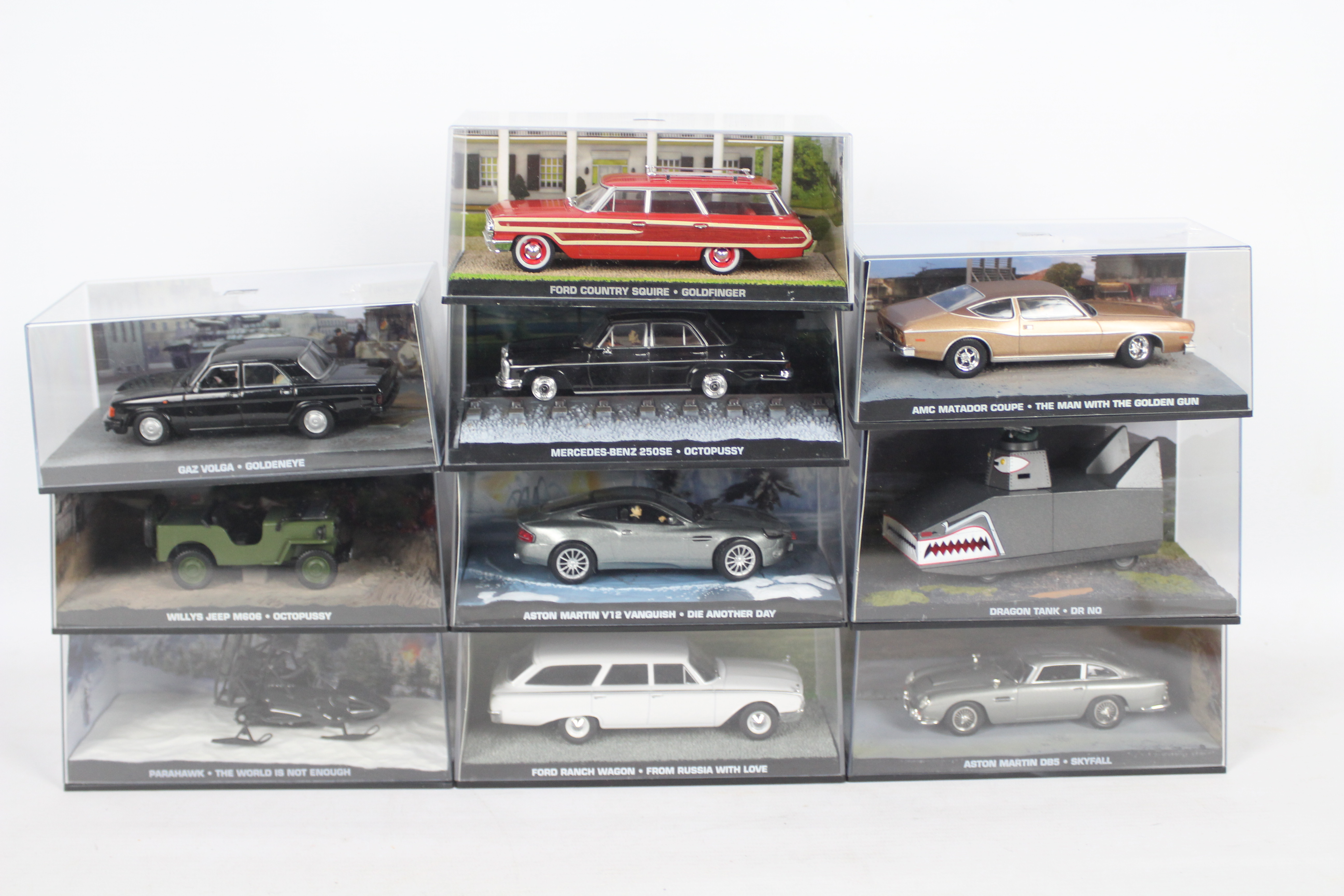 Universal Hobbies / GE Fabbri - 10 boxed diecast model vehicles from 'The James Bond Car