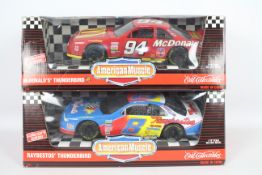 Ertl - Two boxed 1:18 scale diecast model Nascars from Ertl's 'American Muscle' series.