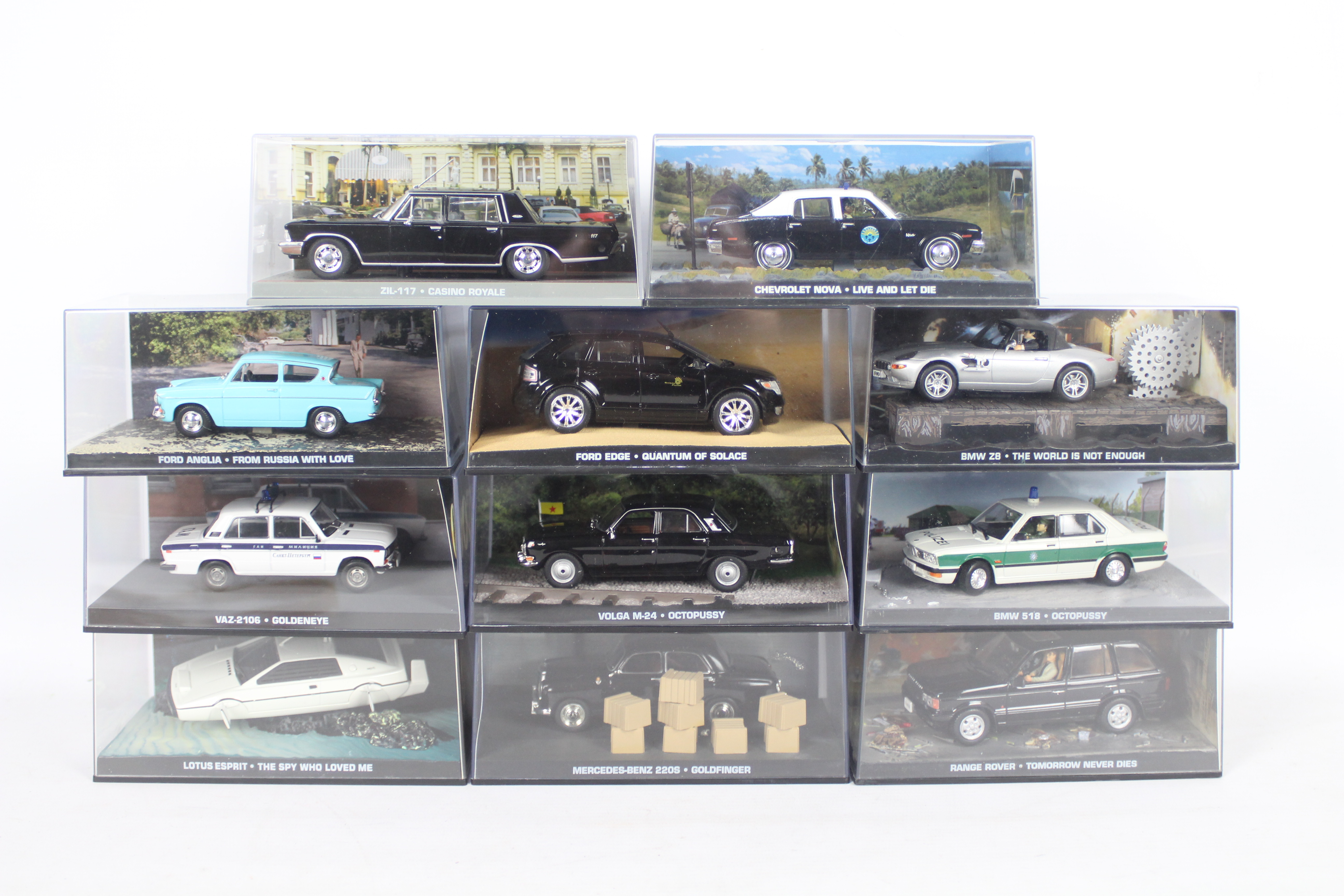 Universal Hobbies / GE Fabbri - 11 boxed diecast model vehicles from 'The James Bond Car