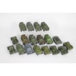 Dinky - 18 x unboxed Military vehicles including ten # 767 Armoured Personnel Carriers,