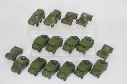 Dinky - 16 x unboxed Military models including ten # 688 Field Artillery Tractors,