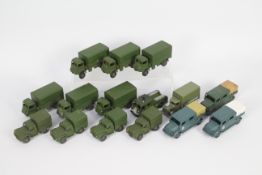 Dinky - Morestone - 15 x unboxed Military Vehicles including six Dinky # 623 Army Wagons,