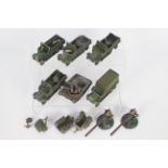 Dinky - Britains - A collection of 11 x early Dinky and Britains Military models for restoration or