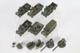 Dinky - Britains - A collection of 11 x early Dinky and Britains Military models for restoration or