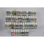 Vallejo - Approximately 53 predominately Vallejo Model Color acrylic 17ml paints.