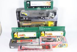 NewRay - FunRise - 8 x boxed trucks in 1:43 and 1:32 scale including an Iveco Straulis, a MAN FLS,