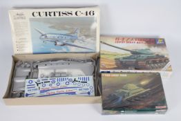 Williams Bros, Techmod, Italeri - Three boxed plastic model kits.