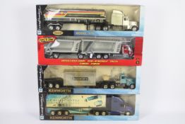 NewRay - Fast Lane - 4 x boxed American trucks in 1:32 scale including Kenworth car transporter,