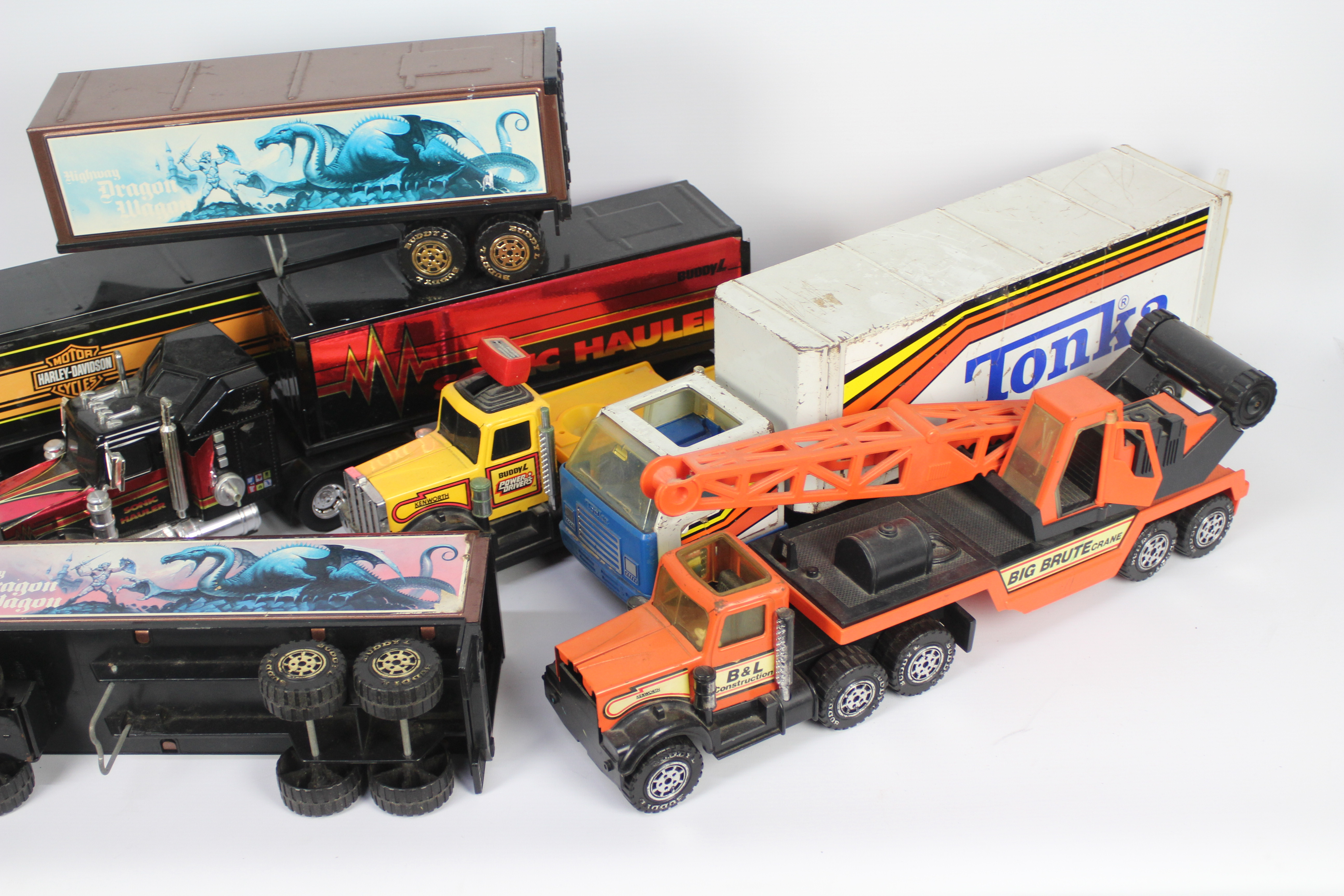 Buddy L - Tonka - 6 x vintage pressed steel American style trucks including a Sonic Hauler, - Image 3 of 3